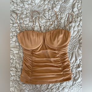 Underwire strappy mesh corset top